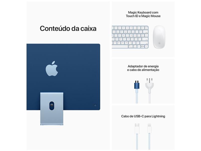 iMac 24” Tela Retina 4.5K Apple M1 (8 CPU e 8 GPU) - 512GB com